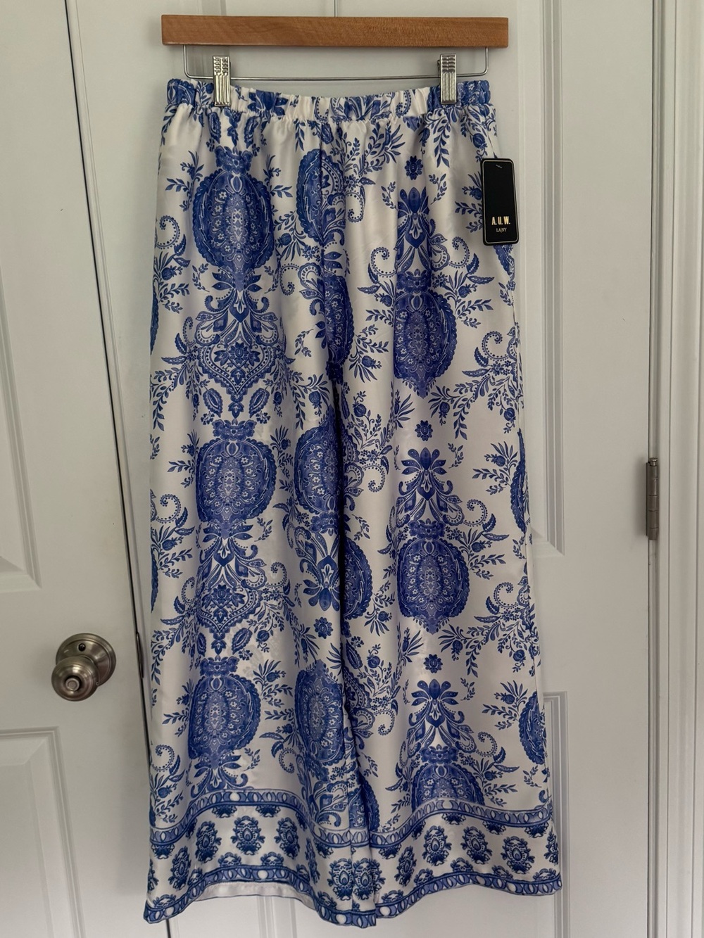 A.U.W. LA/NY Silky Print Palazzo Pants